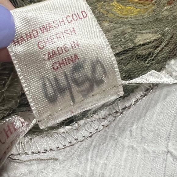 Cherish Dress Small Brown Olive Lace Elastic Waist Lined Romantic Coquette Fairy - Picture 13 of 14